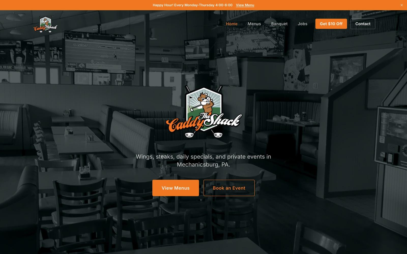 The Caddy Shack Restaurant website
