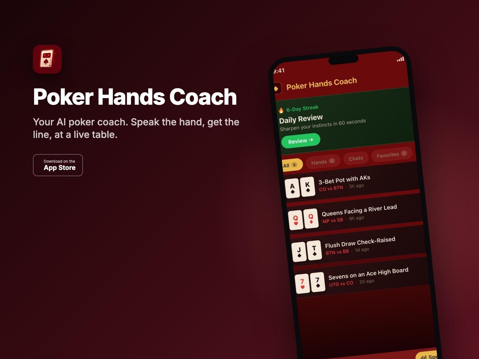 Poker Hands Coach app