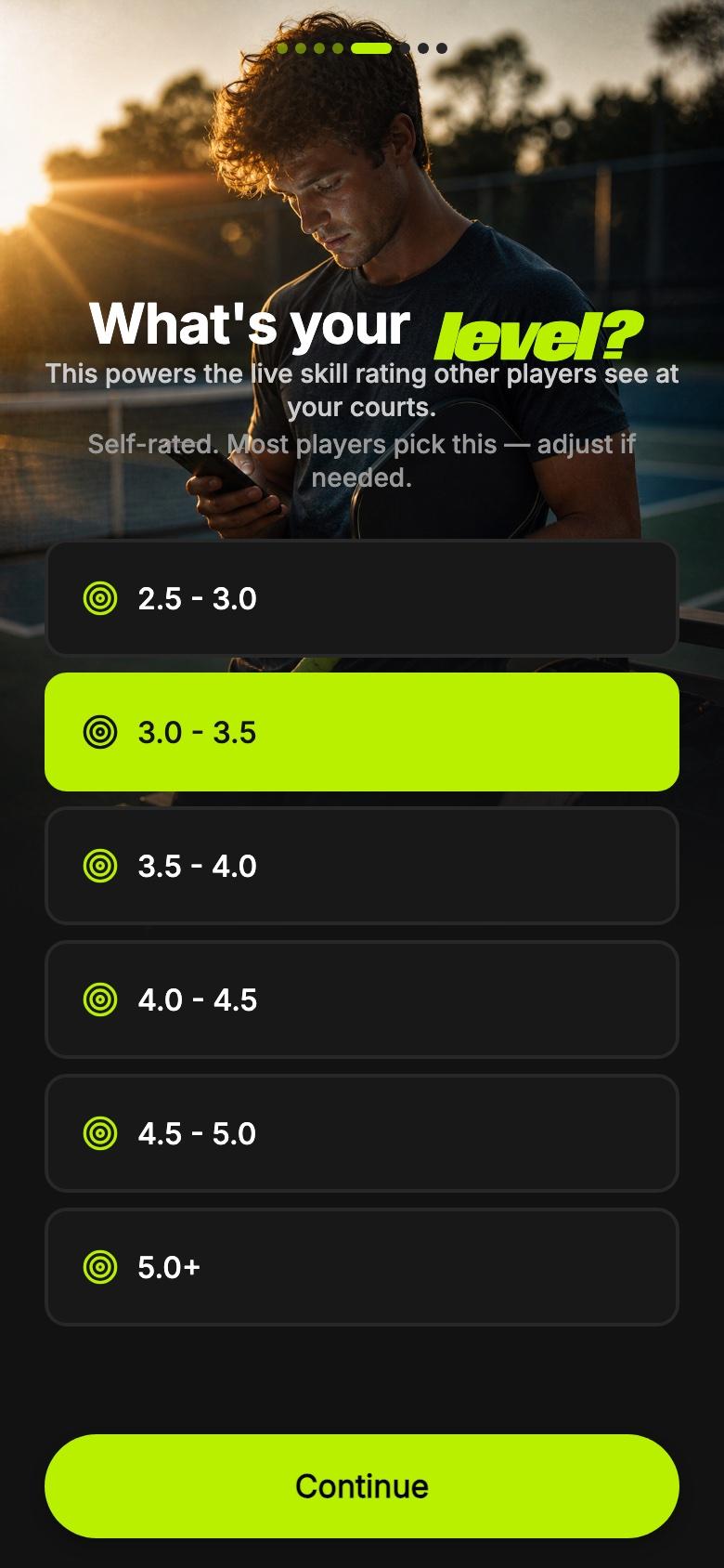 Your level powers the live skill rating