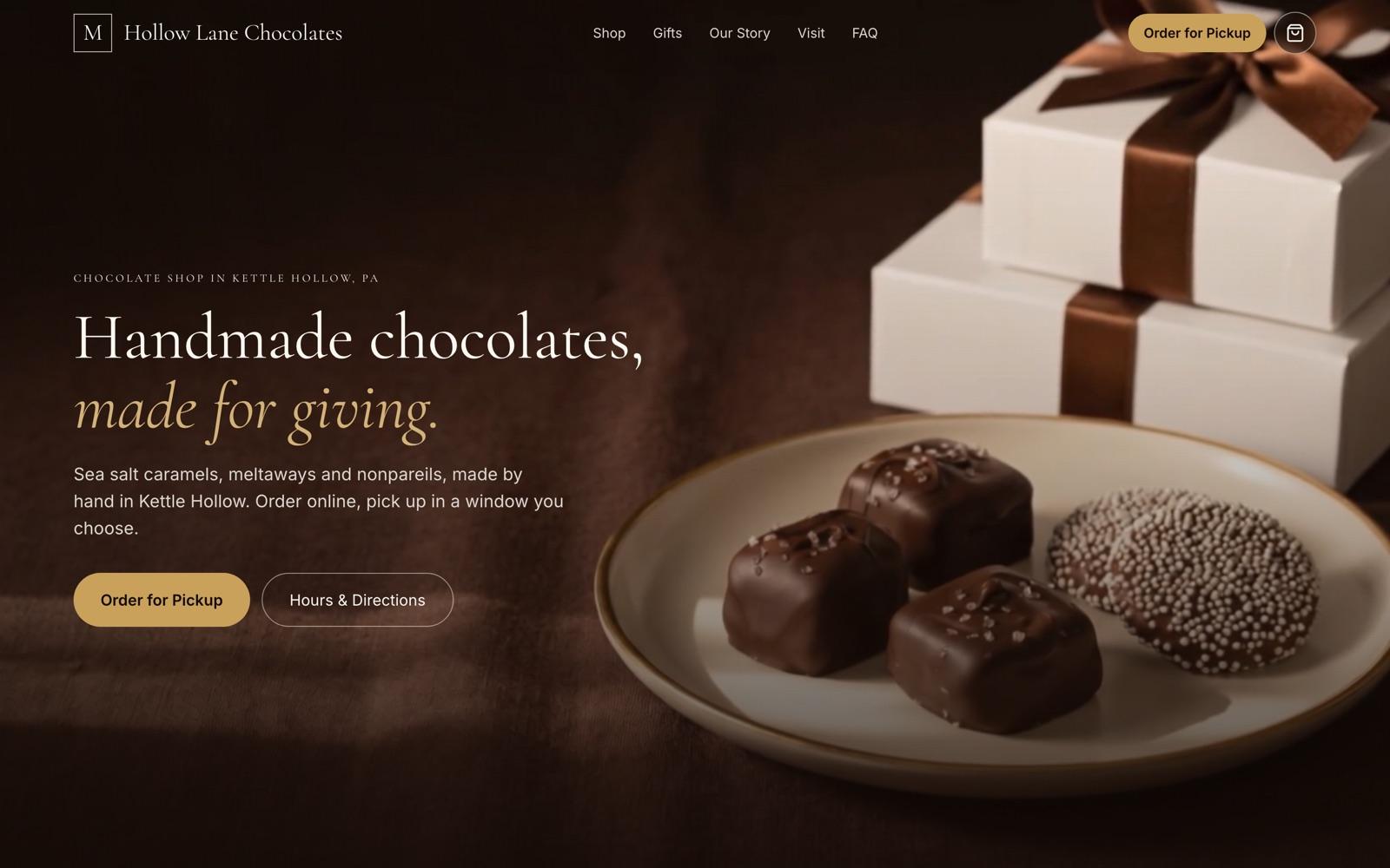 Demo shop home page