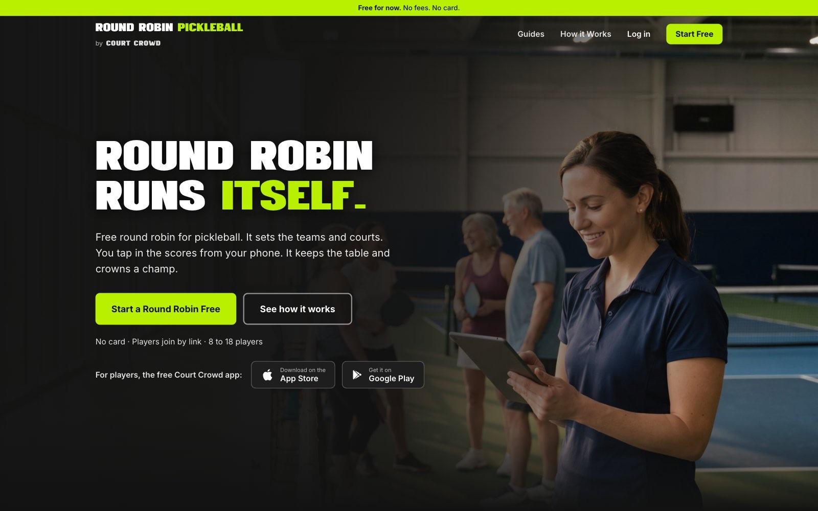 Round Robin Pickleball screen